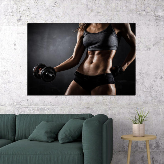 Bodybuilding Fitness Sport Athlete Woman Poster Wall Art Print Home Wall Decor - xonomax