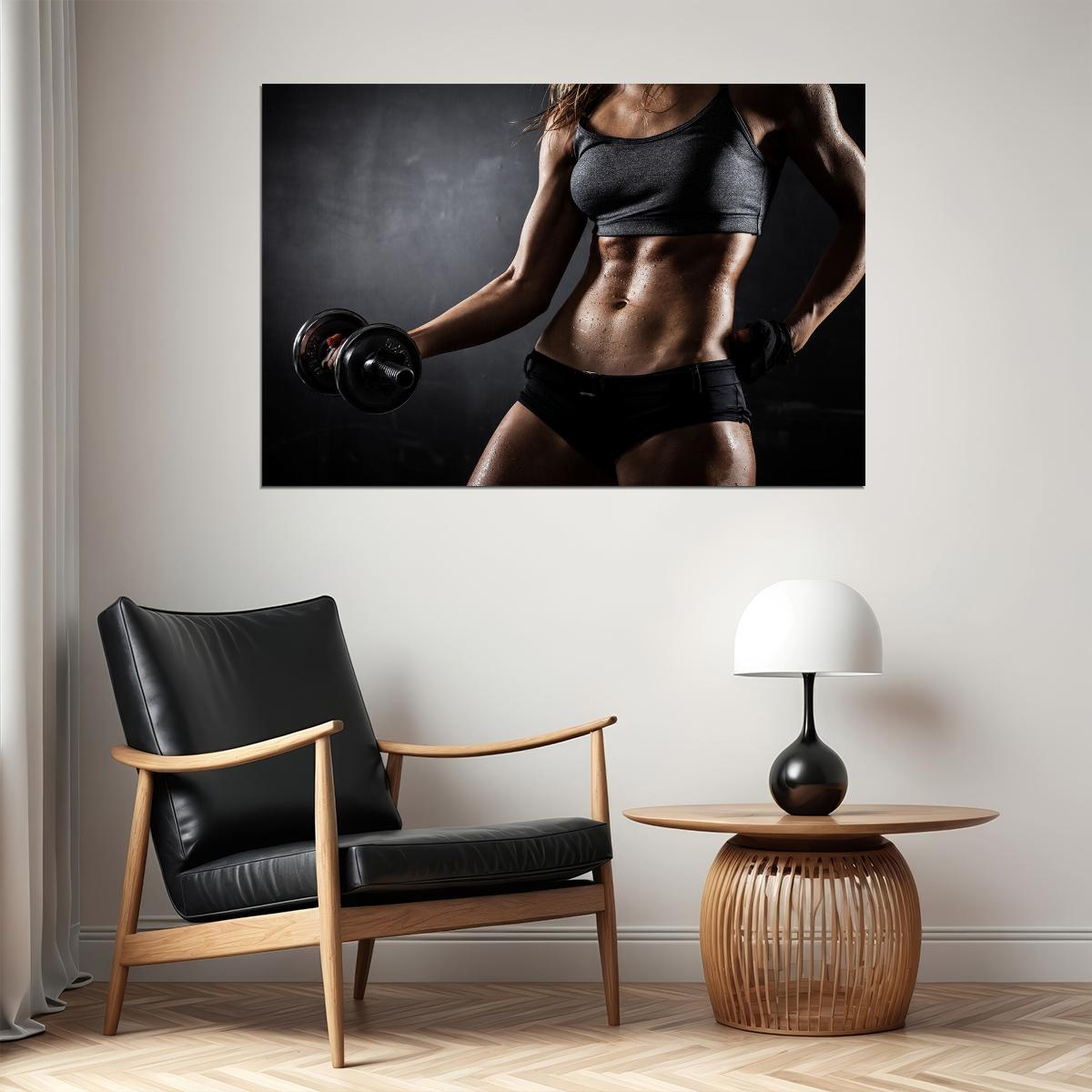 Bodybuilding Fitness Sport Athlete Woman Poster Wall Art Print Home Wall Decor - xonomax