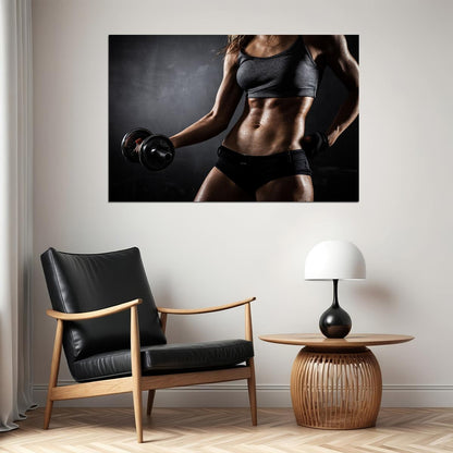Bodybuilding Fitness Sport Athlete Woman Poster Wall Art Print Home Wall Decor - xonomax