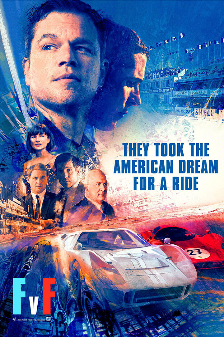 Ford V Ferrari Movie Christian Bale Car Action Poster Wall Art Print Home Wall Decor - xonomax