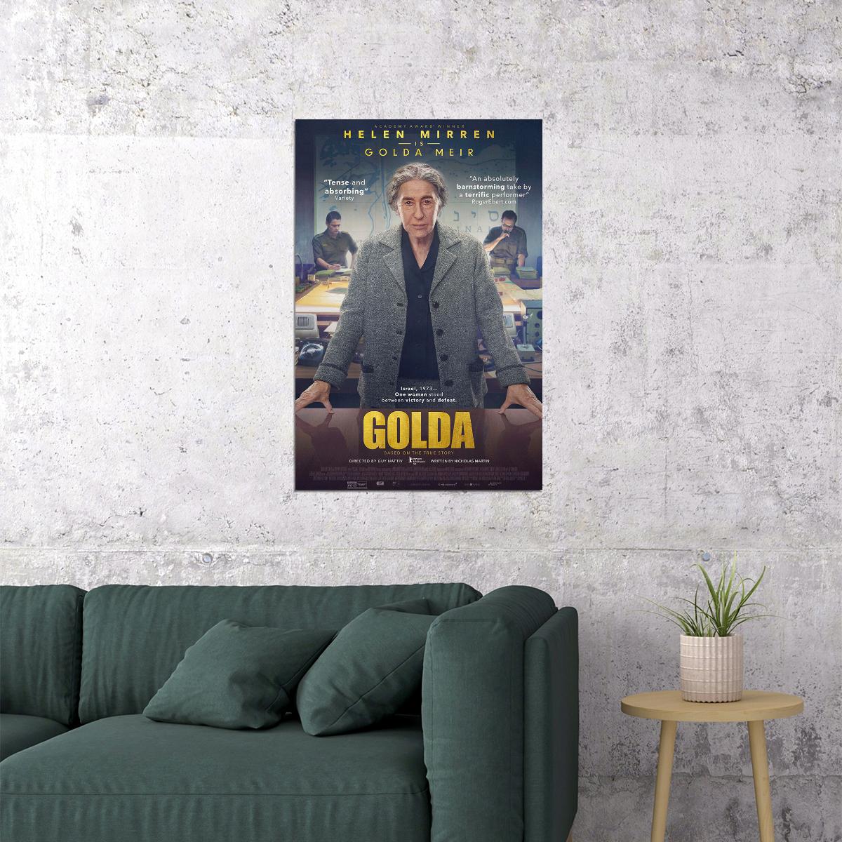 Golda History Drama Biography Movie Cinema Film Poster Wall Art Print Home Wall Decor - xonomax
