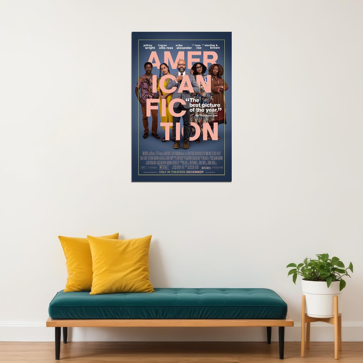 American Fiction Comedy Drama Movie Cinema Film Poster Wall Art Print Home Wall Decor - xonomax