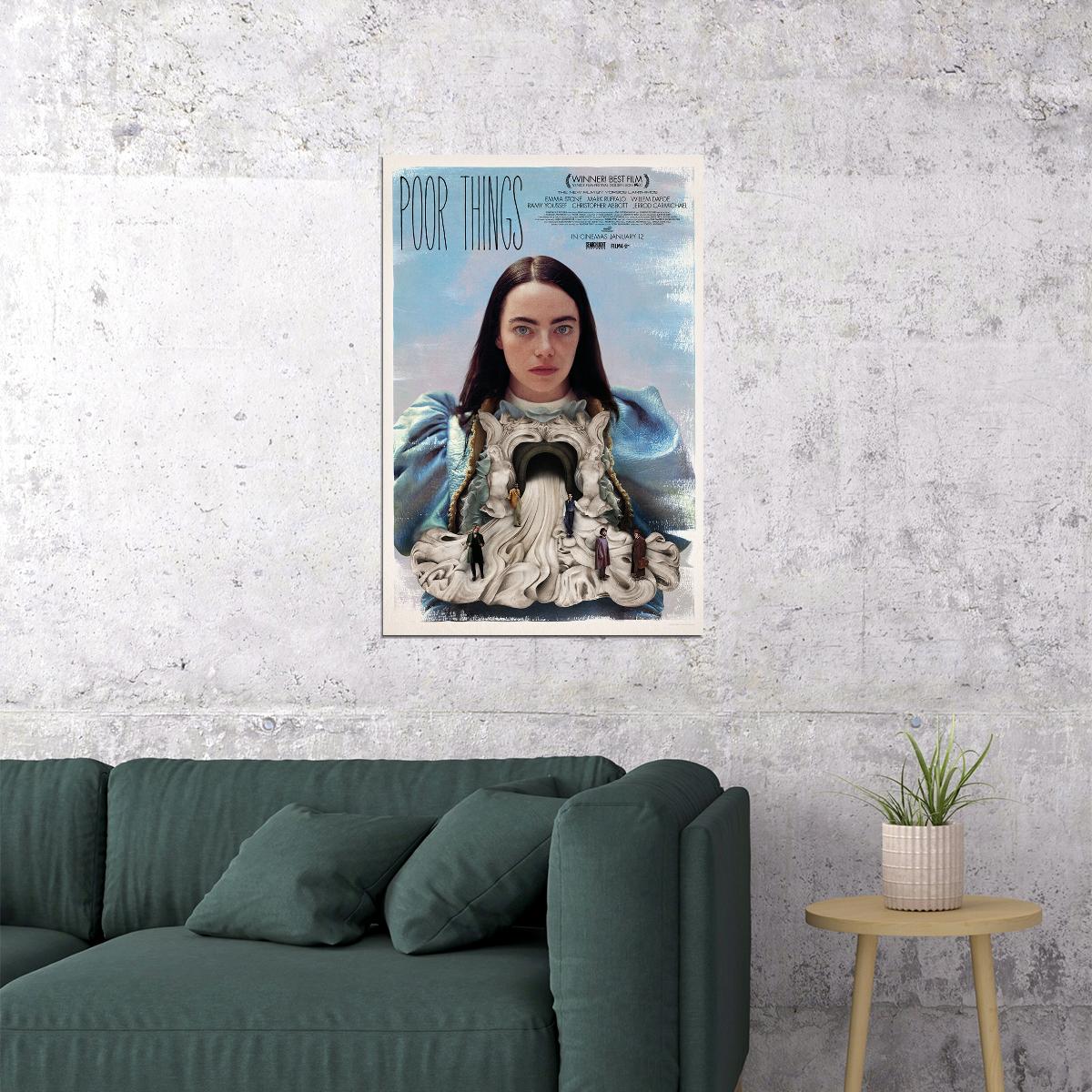 Poor Things Science Fiction Drama Movie Cinema Poster Wall Art Print Home Wall Decor - xonomax