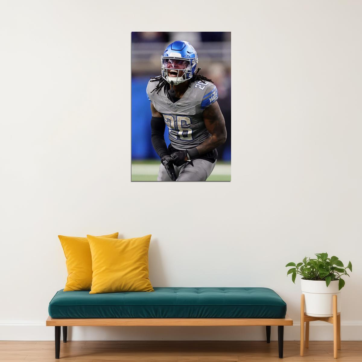 Jahmyr Gibbs Celebrity American Player Football Poster Wall Art Print Home Wall Decor - xonomax
