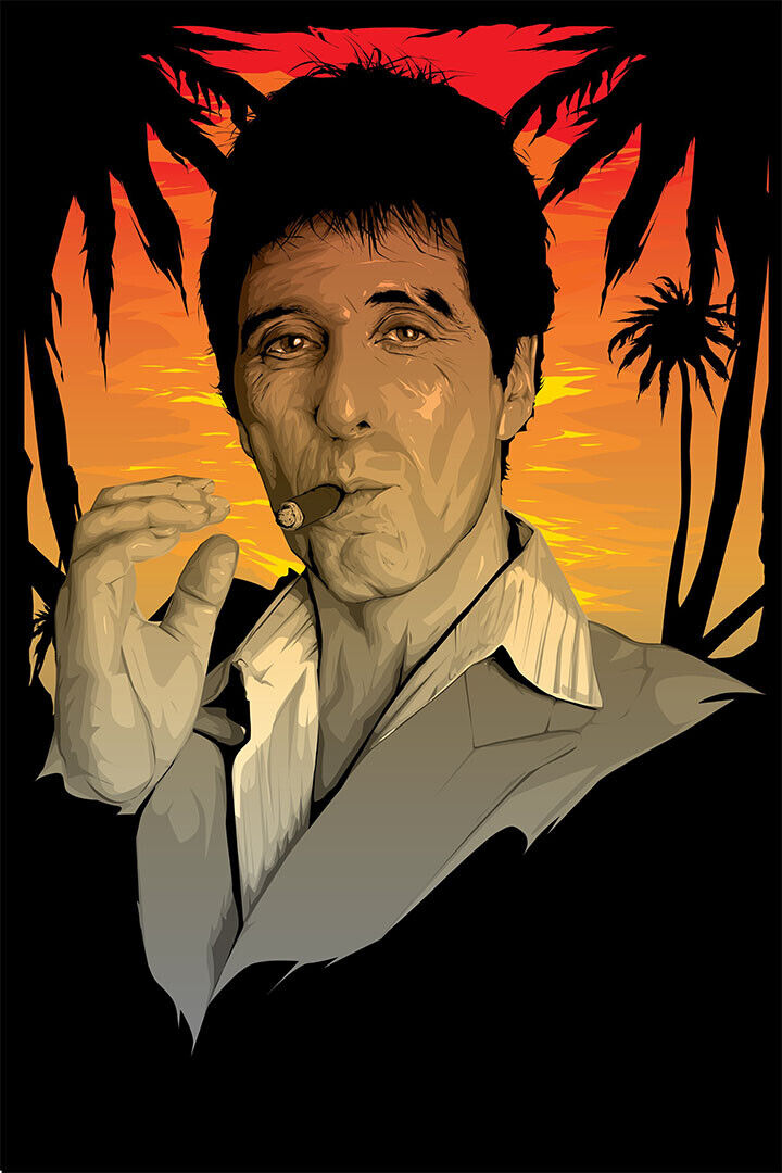 Scarface Crime Drama Movie Cinema Gift Poster Wall Art Print Home Wall Decor