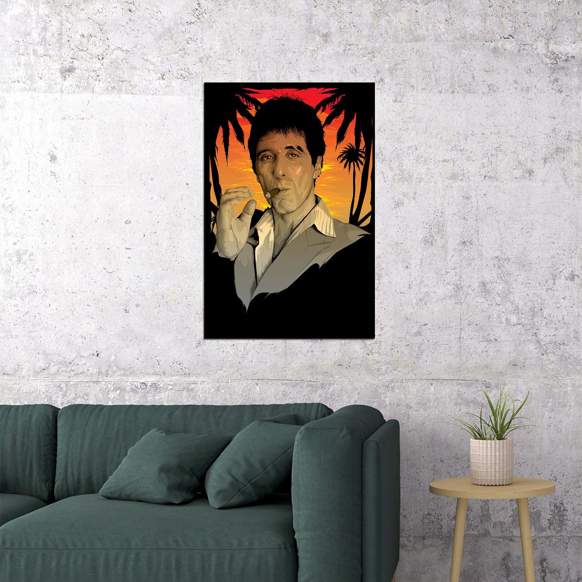 Scarface Crime Drama Movie Cinema Gift Poster Wall Art Print Home Wall Decor