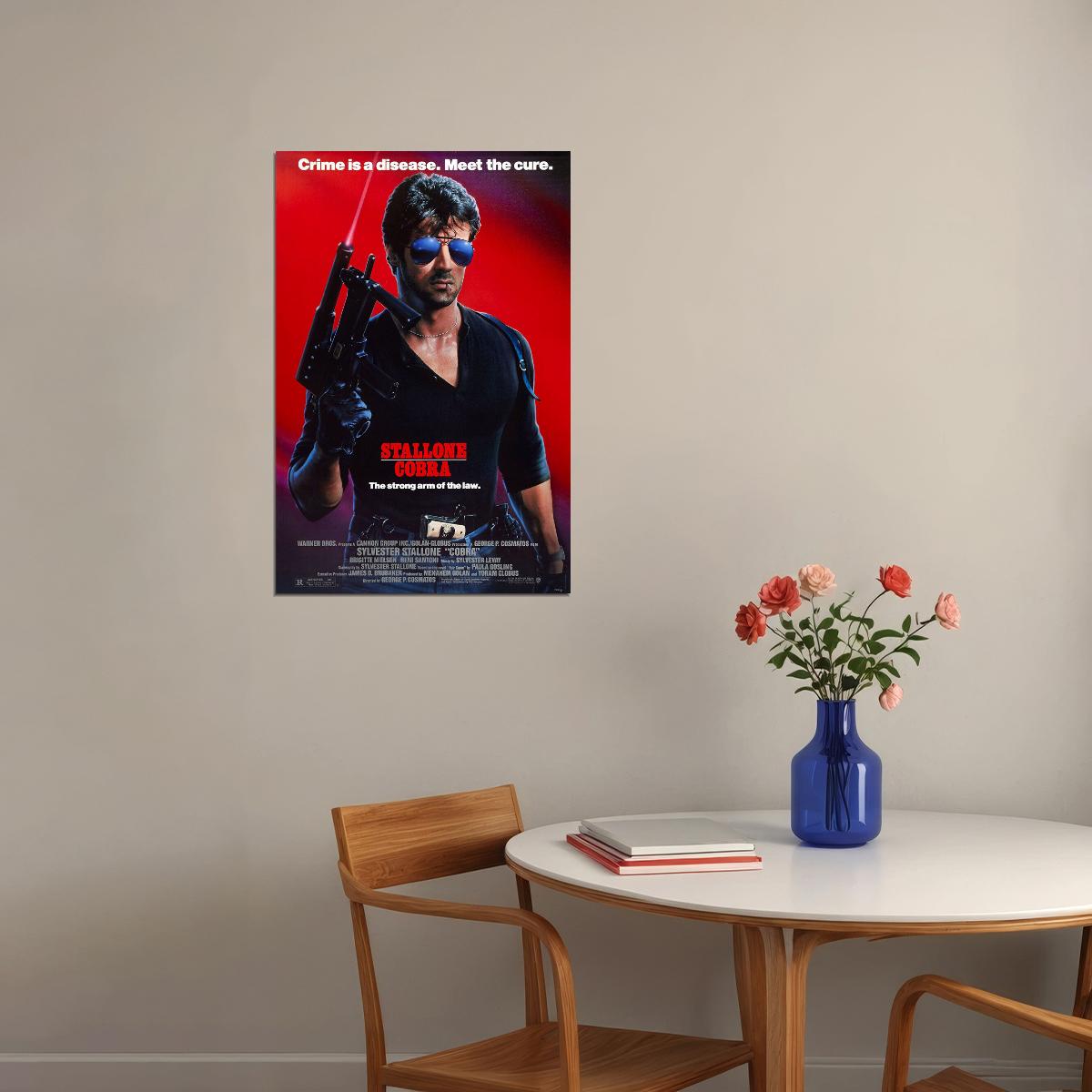 Cobra 1986 Action Thriller Crime Movie Poster Wall Art Print Home Wall Decor - xonomax