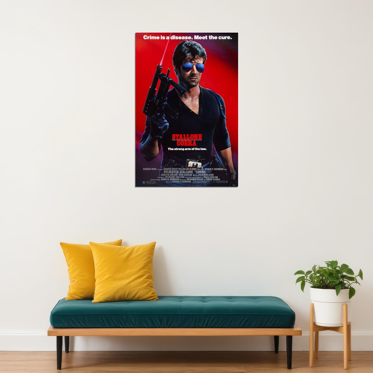 Cobra 1986 Action Thriller Crime Movie Poster Wall Art Print Home Wall Decor - xonomax