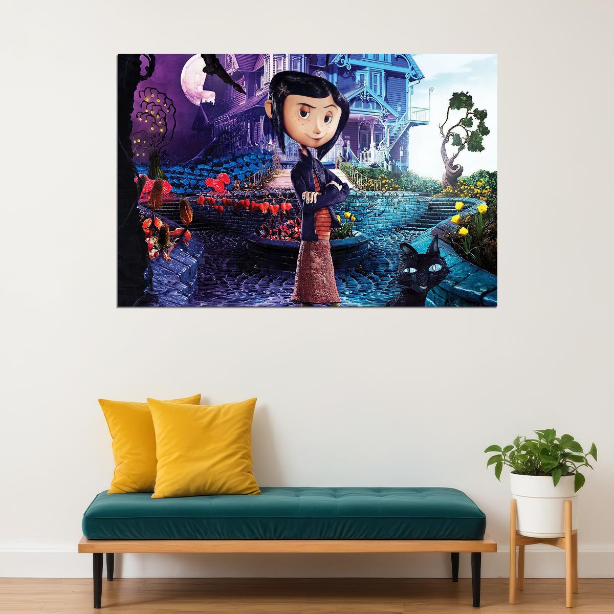 Coraline Cartoon Movie Animation Cute Gift Poster Wall Art Print Home Wall Decor - xonomax