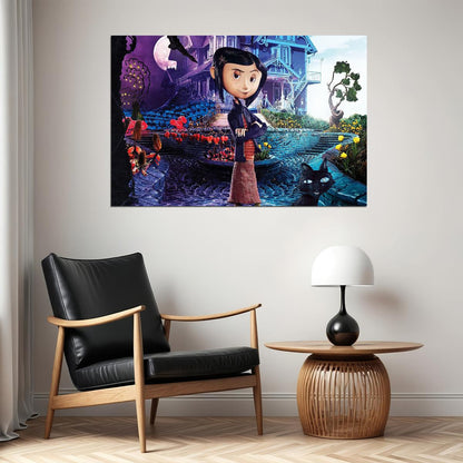 Coraline Cartoon Movie Animation Cute Gift Poster Wall Art Print Home Wall Decor - xonomax