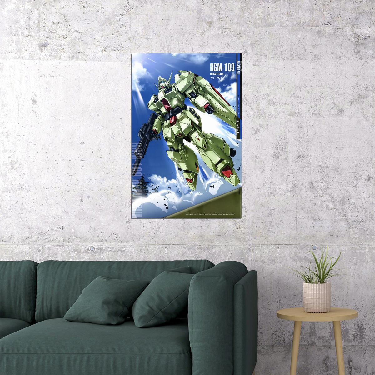 Heavy-gun Rgm-109 Gundam Mechanical Japanese Anime Poster Wall Art Print Home Wall Decor - xonomax