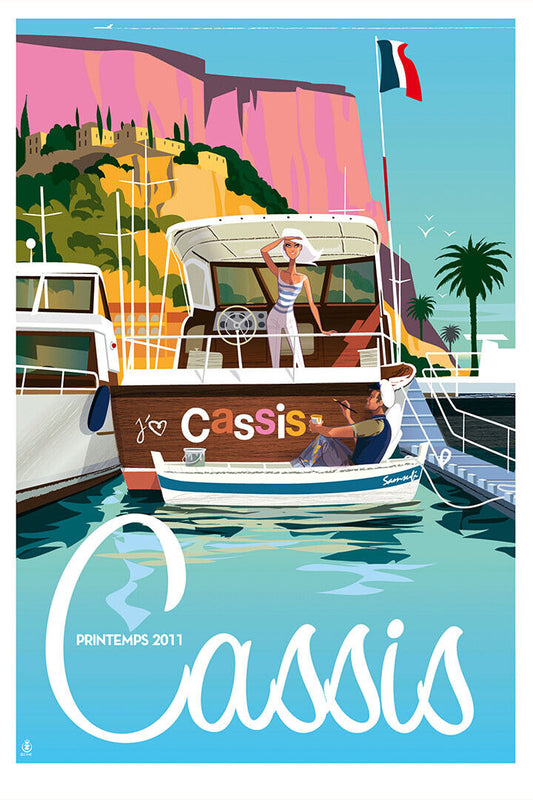 Cassis France Landscape Travel Vintage Style Poster Wall Art Print Home Wall Decor - xonomax