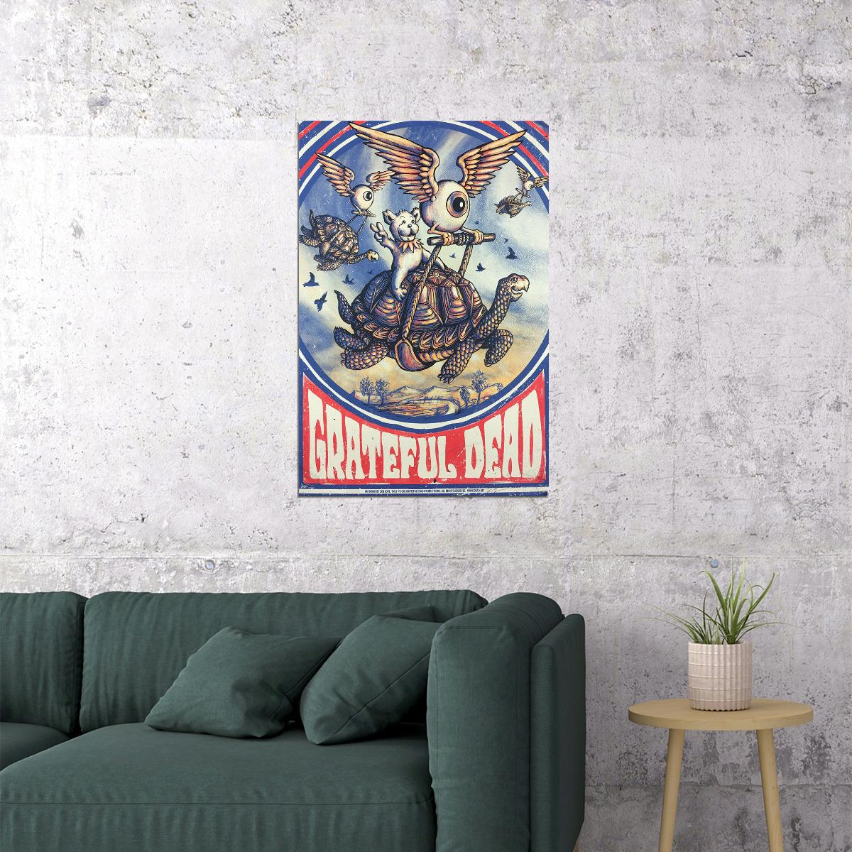 Grateful Dead Turtles And Bears Music Poster Wall Art Print Home Wall Decor - xonomax