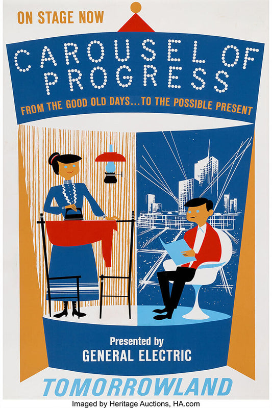 Carousel Of Progress Attraction Disneyland Vintage Poster Wall Art Print Home Wall Decor - xonomax