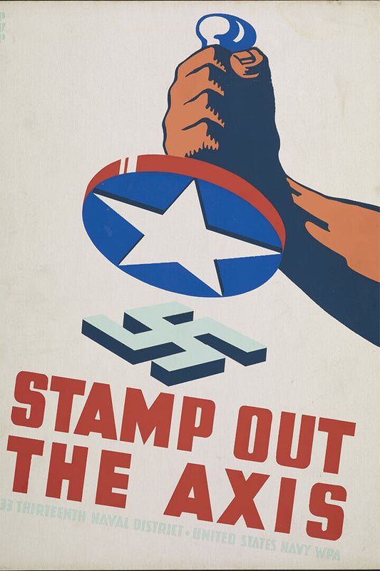 Stamp Out The Axis Vintage Style WWII Propaganda Poster Wall Art Print Home Wall Decor - xonomax