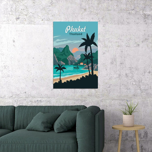 Phuket Thailand Travel Retro Vintage Style Poster Wall Art Print Home Wall Decor - xonomax
