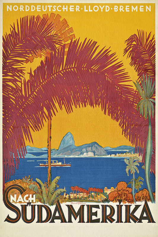 South America German Vintage Travel Retro Poster Wall Art Print Home Wall Decor - xonomax