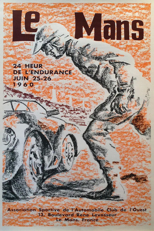 24 Hours Le Mans 1960 Vintage Racing Travel Auto Poster Wall Art Print Home Wall Decor - xonomax