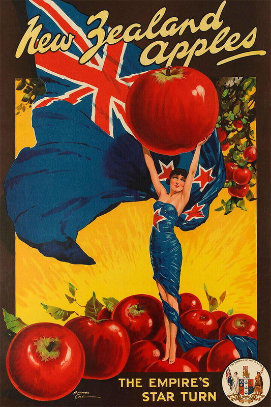 New Zealand Apples Version Vintage Travel Poster Wall Art Print Home Wall Decor - xonomax