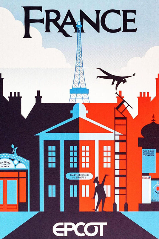 Epcot Center Attraction France Vintage Style Poster Wall Art Print Home Wall Decor - xonomax