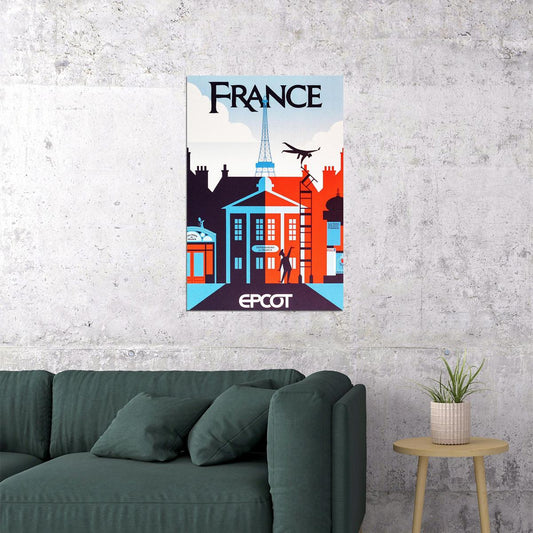Epcot Center Attraction France Vintage Style Poster Wall Art Print Home Wall Decor - xonomax