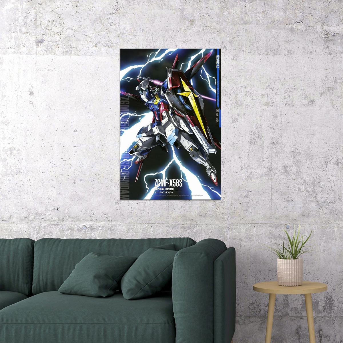 Impulse Gundam 7gmf X56s Gundam Mechanical Japanese Anime Poster Wall Art Print Home Wall Decor - xonomax