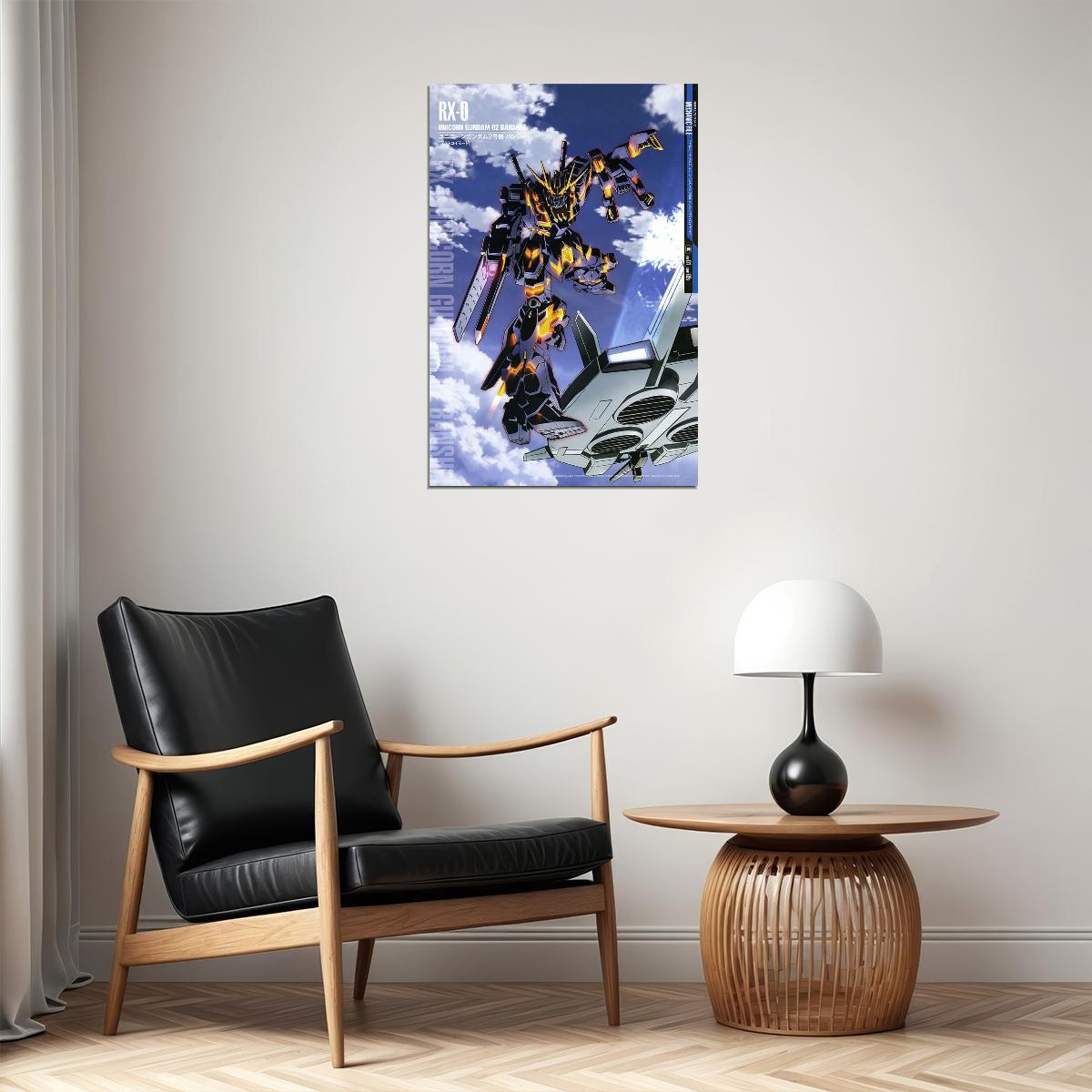 Unicorn Gundam Japanese Anime Gundam Mechanical Poster Wall Art Print Home Wall Decor - xonomax