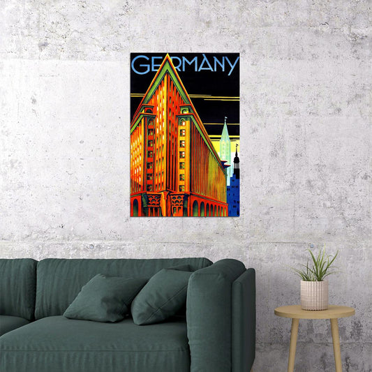 Germany Tourist Bureau Travel Retro Vintage Style Poster Wall Art Print Home Wall Decor - xonomax
