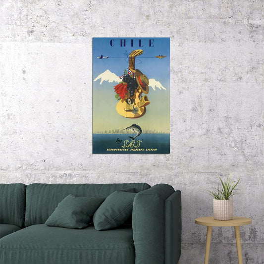 Chile South America Travel Retro Vintage Style Poster Wall Art Print Home Wall Decor - xonomax