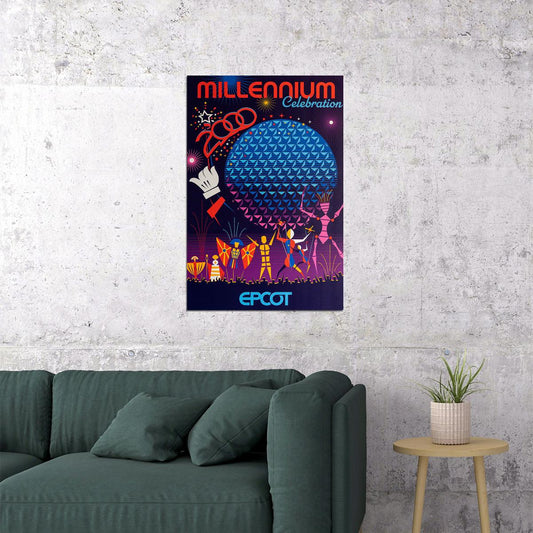 Epcot Center Attraction Millennium Celebration Poster Wall Art Print Home Wall Decor - xonomax