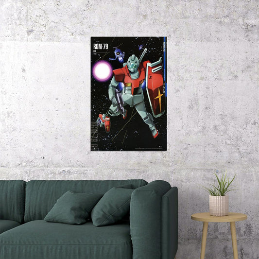 Gm-rgm-79 Gundam Mechanical Japanese Anime Poster Wall Art Print Home Wall Decor - xonomax