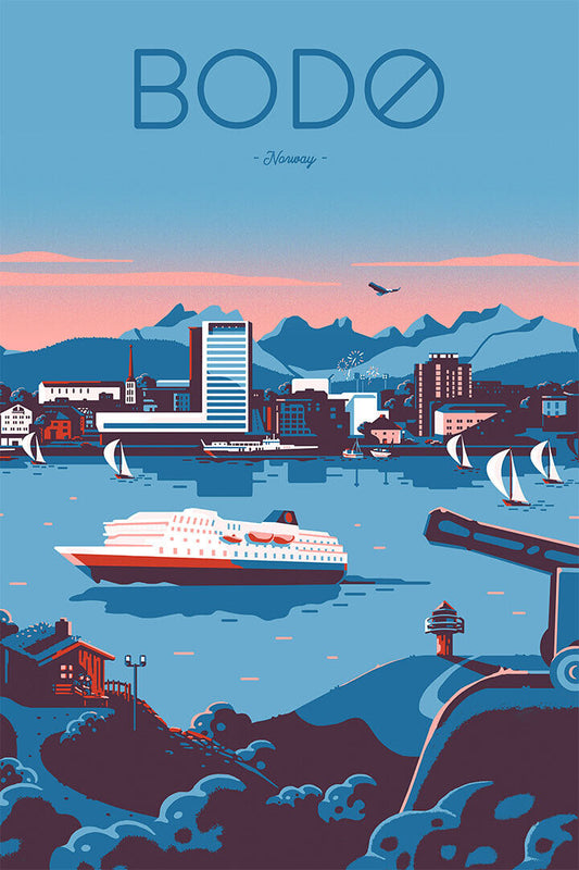Bodo Norway Travel Vintage Retro Style Poster Wall Art Print Home Wall Decor - xonomax