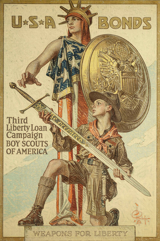 Boy Scouts Liberty Loan World War 1 Vintage Style Poster Wall Art Print Home Wall Decor - xonomax