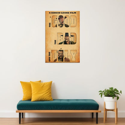 The Good The Bad And The Ugly Movie Western Adventure Poster Wall Art Print Home Wall Decor - xonomax