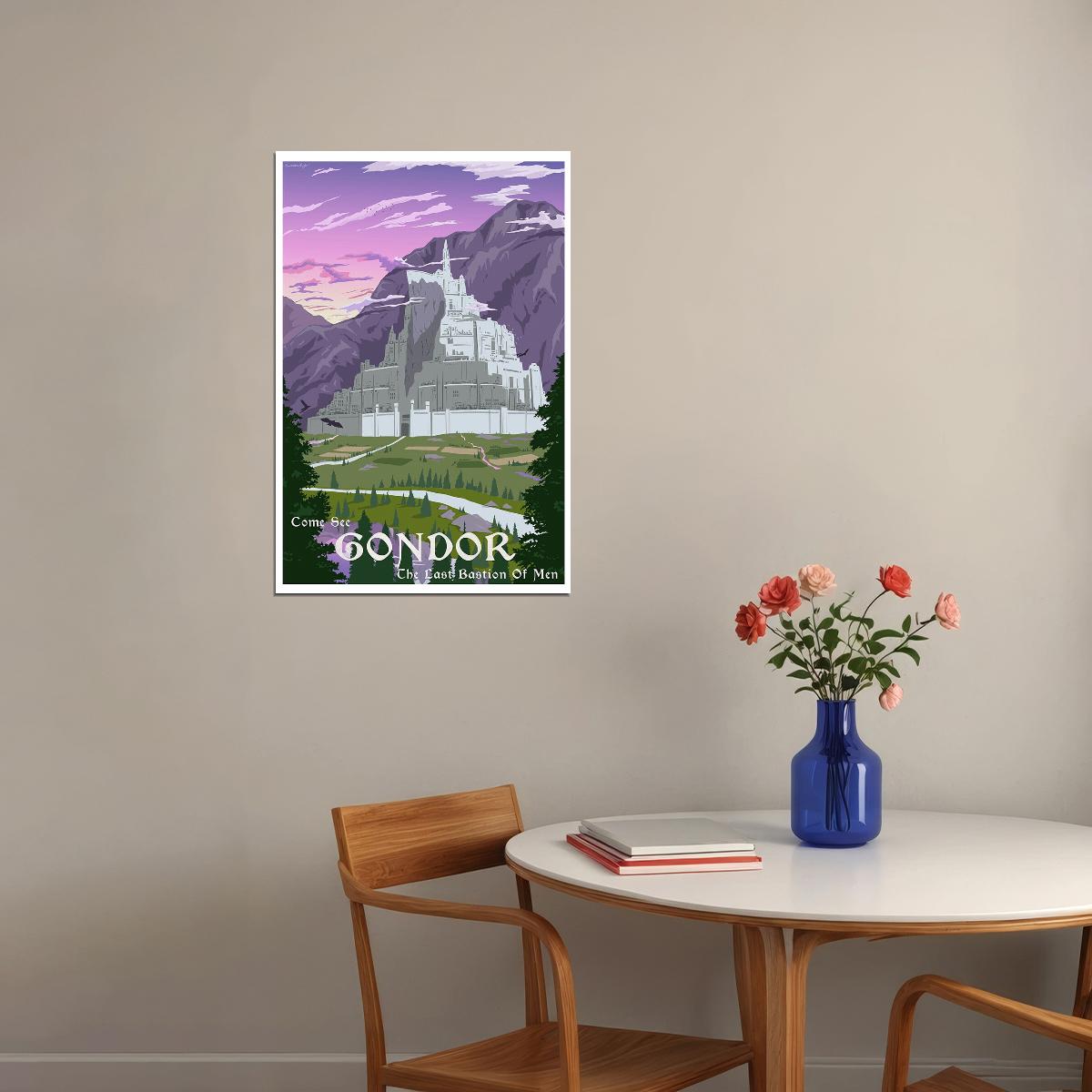 Come See Gondor Lord Of The Rings The Hobbit Travel Poster Wall Art Print Home Wall Decor - xonomax