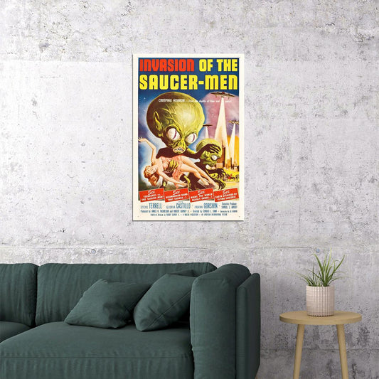 Invasion Of The Saucer Men Movie Vintage Horror Comedy Poster Wall Art Print Home Wall Decor - xonomax