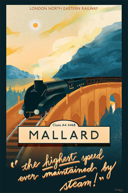 Mallard London Eastern Railway Travel Poster Wall Art Print Home Wall Decor - xonomax