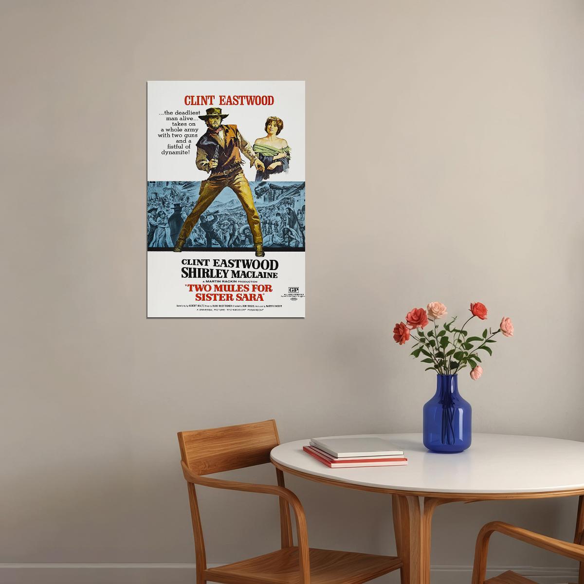 Two Mules For Sister Sara Movie Action Drama Romance Poster Wall Art Print Home Wall Decor - xonomax