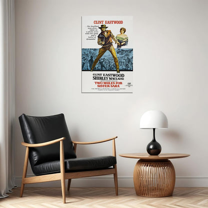 Two Mules For Sister Sara Movie Action Drama Romance Poster Wall Art Print Home Wall Decor - xonomax