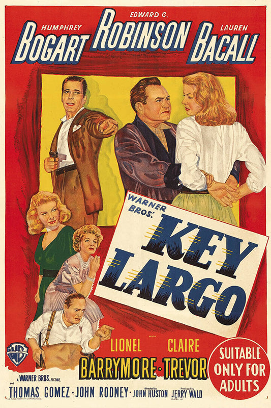 Key Largo Vintage Movie Crime Drama Film Noir Poster Wall Art Print Home Wall Decor - xonomax