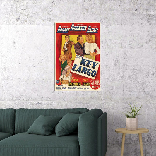 Key Largo Vintage Movie Crime Drama Film Noir Poster Wall Art Print Home Wall Decor - xonomax
