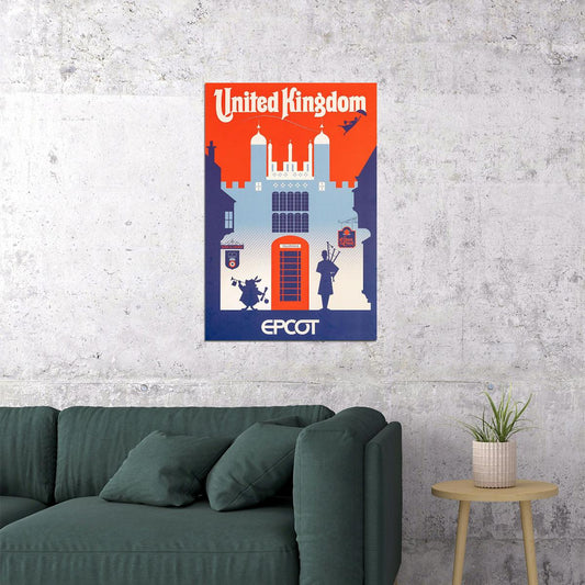 Epcot Center Attraction United Kingdom Vintage Style Poster Wall Art Print Home Wall Decor - xonomax