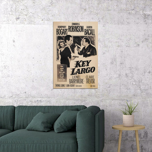Key Largo Vintage Movie Film Noir Crime Drama Poster Wall Art Print Home Wall Decor - xonomax