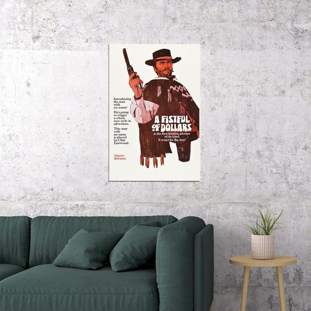 Fistful Of Dollars Movie Action Drama Western Poster Wall Art Print Home Wall Decor - xonomax