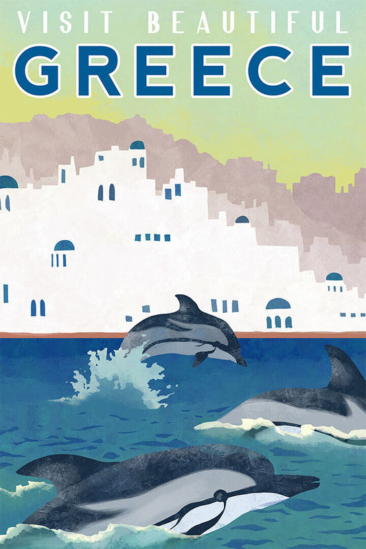 Travel Visit Beautiful Greece Travel Vintage Poster Wall Art Print Home Wall Decor