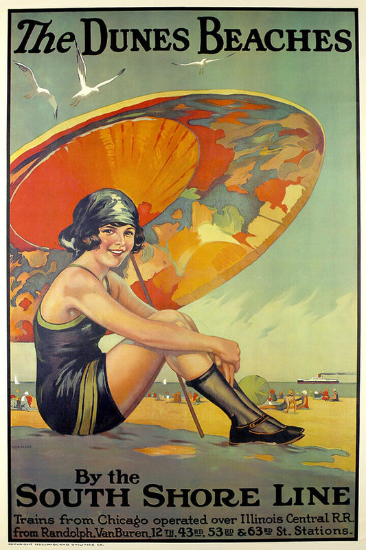 Dunes Beaches Indiana Holiday Vintage Travel Poster Wall Art Print Home Wall Decor - xonomax