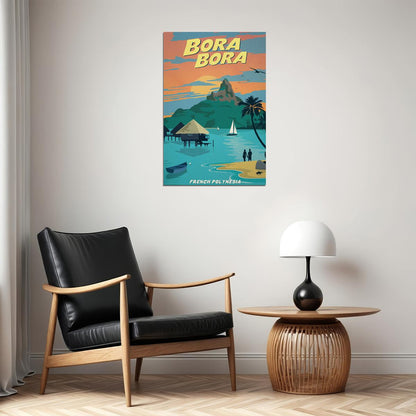 Bora Bora French Polynesia Landscape Travel Poster Wall Art Print Home Wall Decor - xonomax