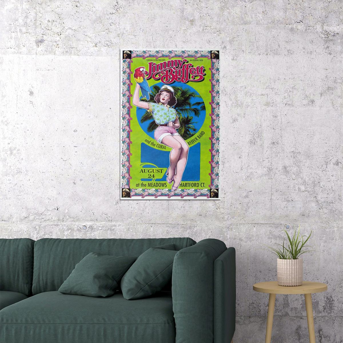 Jimmy Buffett And The Coral Reefers The Meadows 1996 Poster Wall Art Print Home Wall Decor
