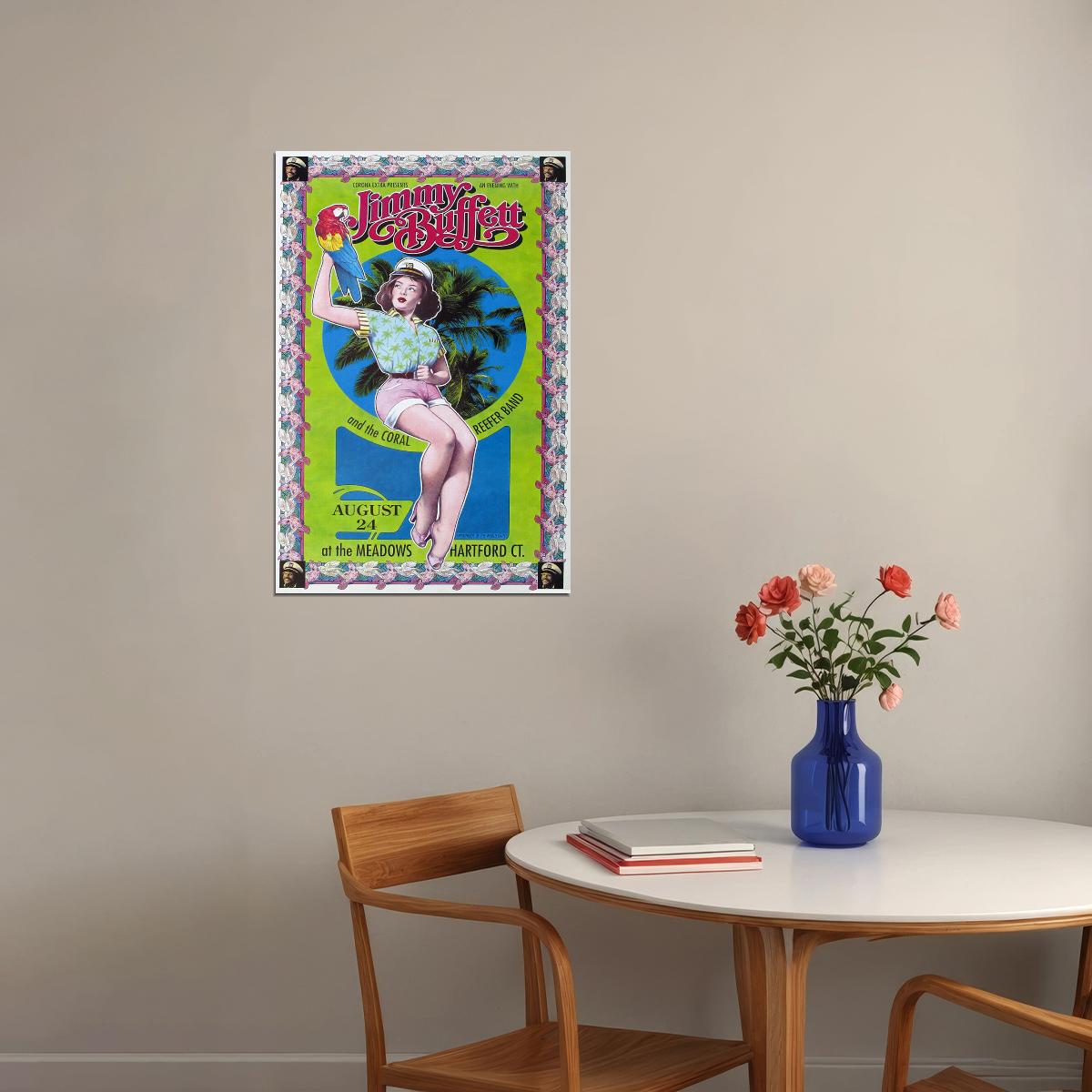 Jimmy Buffett And The Coral Reefers The Meadows 1996 Poster Wall Art Print Home Wall Decor