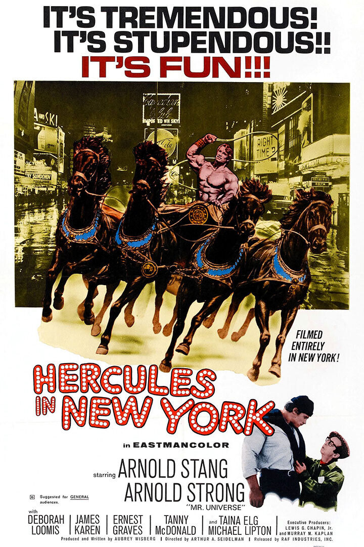 Hercules In New York Movie Comedy Action Fantasy Poster Wall Art Print Home Wall Decor - xonomax